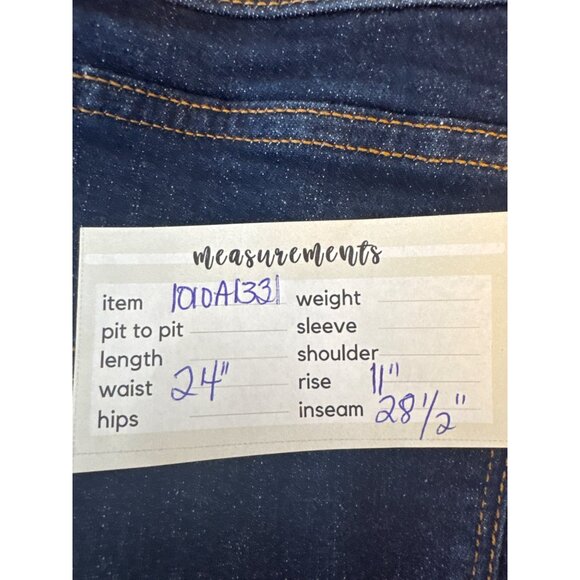 ZARA Size 2 Dark Blue Flared Denim Jeans High Rise Stretch Cotton Blend - Picture 14 of 15